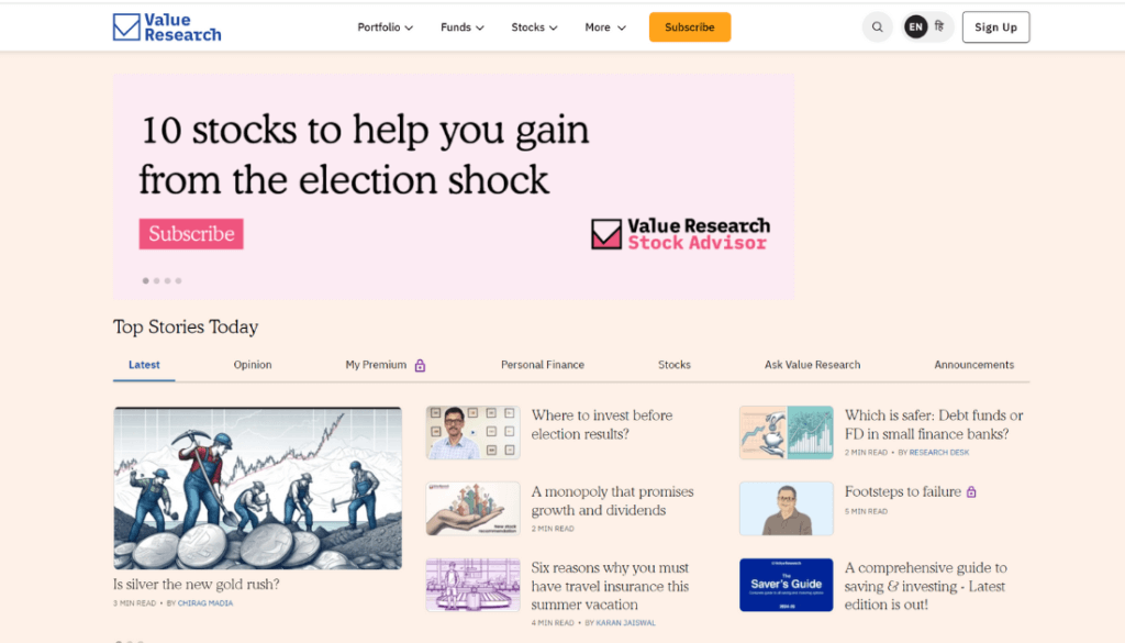 Websites for Stock Market News